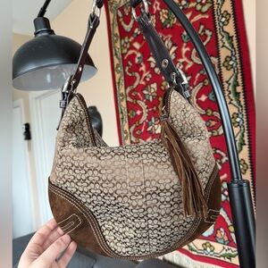 Coach Brown Signature Shoulder Bag